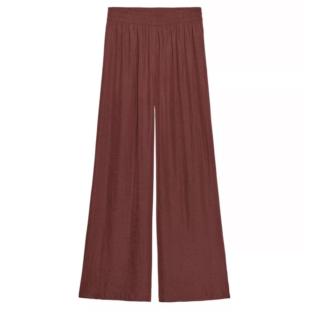 Zara Flowy Wide Leg Pants in Terracotta